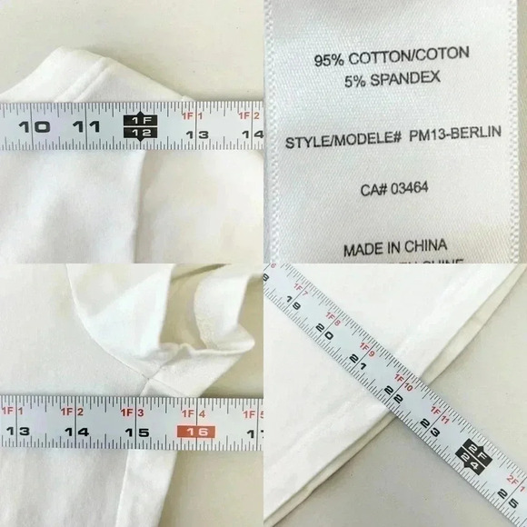 Ricki’s Fitted T- Shirt White Short Sleeve Stretch Cotton V Neck Tee XS - Picture 12 of 14